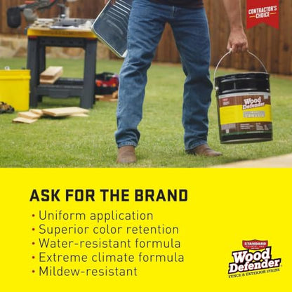 Wood Defender 200 Series Stain and Seal, Sable Brown, 5-Gallon - color: Sable Brown, size: 5 Gallon