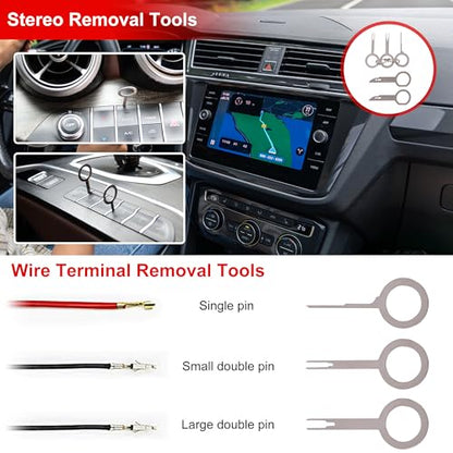 19Pcs Trim Removal Tool Kit, Auto Clip Pliers Fastener Remover Set,Plastic Pry Tool Repair for Car Panel Dashboard,Audio,Dash,Window,Clip and Upholstery with Storage Bag,Red - color: Red