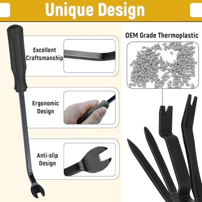 BFXM 5PCS Auto Trim Removal Tool kit,Clip Pry Tools Kit No Scratch Plastic - color: black