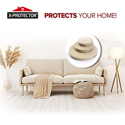 Felt Furniture Pads X-PROTECTOR 181 PCS Premium Furniture Pads - Felt Pads Furniture Feet Best Wood Floor Protectors - Protect Your Hardwood & Laminate Flooring! - size: 181 PCS Beige, Round & Square