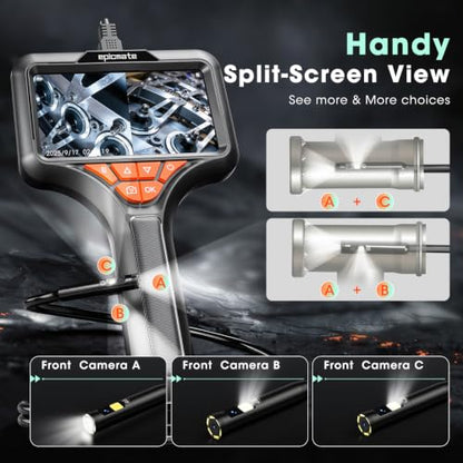 5" Triple Lens Handheld Endoscope Camera with Light
