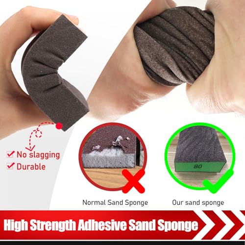 18 Pack Sanding Sponge, Washable and Reusable Sanding Block for Wood Drywall Metal Glasses Coarse/Medium/Fine/Superfine in 60/80/120/220 Grit Sandpaper Block Sand Paper Brick (3.9'' × 2.8'') - size: 18 Pack