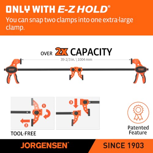 JORGENSEN E-Z Hold 2-Pack 18" 300LBS Load Indicator Woodworking Bar Clamps - size: 18 inch