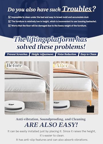 EclatBain Adjustable Bed Risers 3&4.3 Inch, 4000 lbs, 8 Pack Brown - color: Square-8 Pack-brown, size: 2 Layer(3inch)