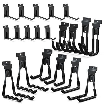 3-H Slatwall Hooks 20 Pack Heavy Duty Multi Sizes, Slatwall Accessories - color: Black, size: 20