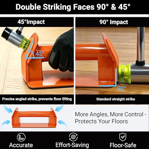 Floor Gap Fixer Tool Kit with Rubber Mallet, for Laminate Vinyl Hardwood