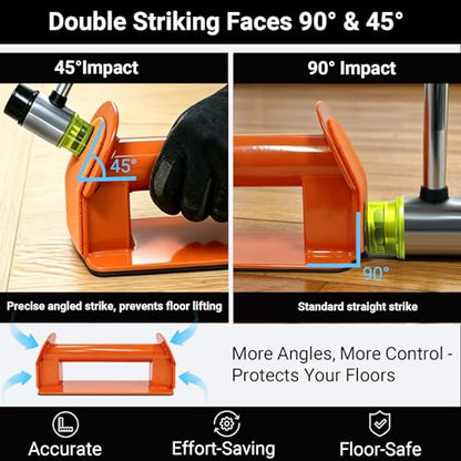Floor Gap Fixer Tool Kit with Rubber Mallet, for Laminate Vinyl Hardwood
