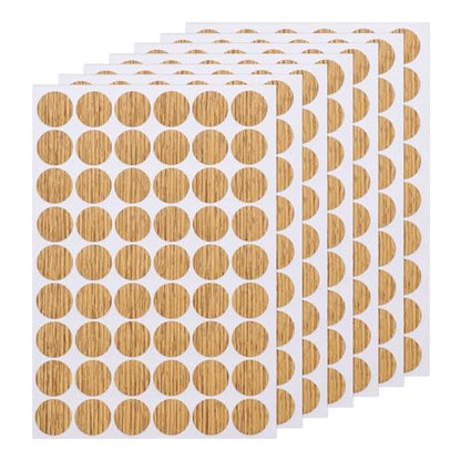 Uxcell 7 Sheets/378PCS Self Adhesive Screw Hole Stickers, 2.1cm/0.83" PVC Screw Hole Covers for Furniture, Wood Cabinet, Wall, Desk, Table, Bookcase, Walnut - color: Walnut