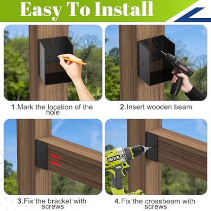 4"x6" Outdoor Concealed Mount Joist Hangers for 4"x 6" Beam Swing(4 Pack) - size: 4pcs 4"x6"