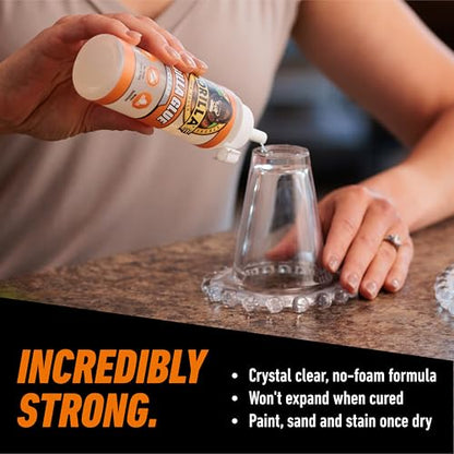 Gorilla Clear Glue, All Purpose, Polyurethane, 5.75 oz, 2-Pack - size: Bottle 5.75oz, style: Bottle 2 Pack
