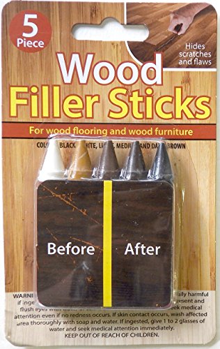 Dependable Industries inc. Essentials Wood Filler Sticks 5 Pack Hides Repairs Scratches and Flaws on Floors and Furniture Wax Sticks