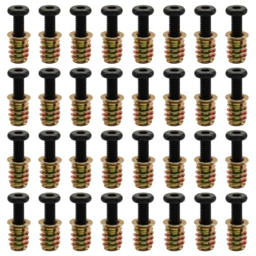 Threaded Inserts for Wood Furniture, M6, 32 Sets - size: M6