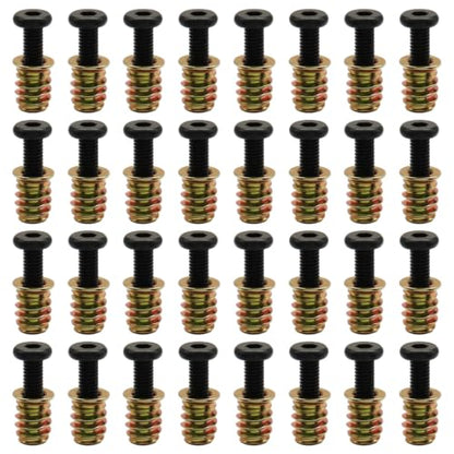 Threaded Inserts for Wood Furniture, M6, 32 Sets - size: M6