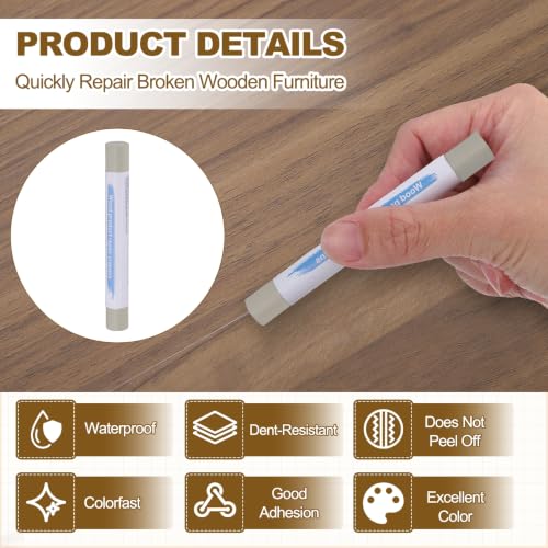 PATIKIL 4Pcs Wood Furniture Repair Markers with Scraper, Gray - color: Gray