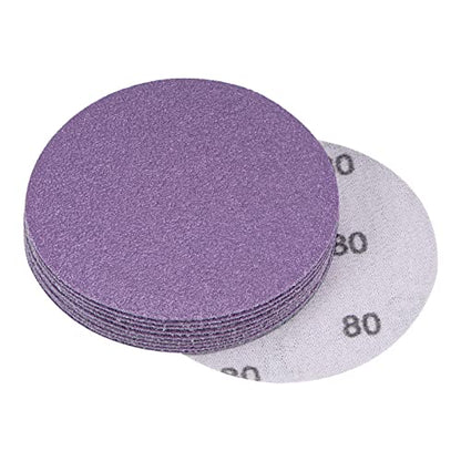 10Pcs 3-Inch Purple Sanding Discs 80 Grits Hook and Loop Professional Aluminum Oxide Sand Paper Wet Dry Polish for Wood Metal Paint Finishing - style: 80 Grit