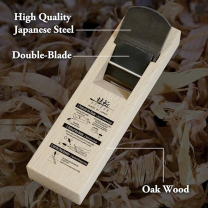 SUIZAN Kanna Japanese Wood Planer 2.4" Double Blade - Hand Block Plane - size: 2.4 inch (60mm) 2-Blade