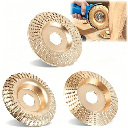 3Pcs Wood Carving Disc Set for 4 1/2 Inch Angle Grinder Cutting Sand Polish