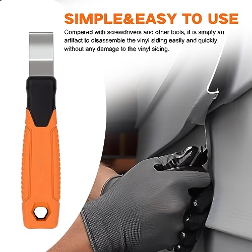 Vinyl Siding Removal Tool with Extra Long Handle- Steel Blade Non-Slip Grip Handle for Installation and Removal Tool Avoid Damaging Vinyl Siding Tool (1)