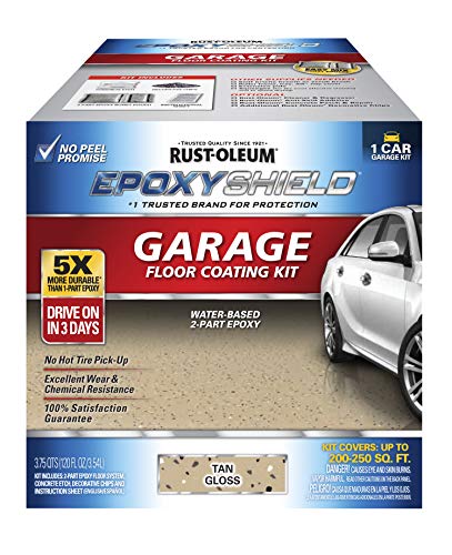 Rust-Oleum EpoxyShield Gloss Tan Garage Floor Coating Kit - color: Tan, size: 1 Count (Pack of 1)