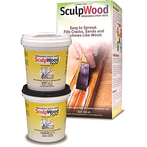 System Three SculpWood Paste Wood Epoxy Filler, 1 Quart Kit - size: 1 Quart