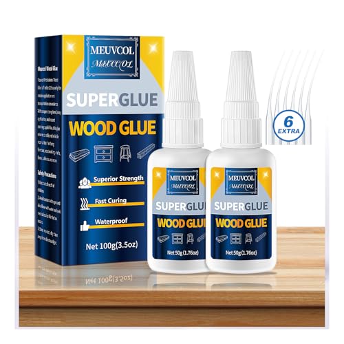 Wood Super Glue, Clear Instant Glue for Wood Furniture Heavy Duty, Crafts - size: 100g