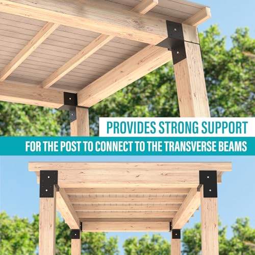 2 Pack 6x6 Heavy Duty Corner Post Cap Tie Bracket for Gazebo, Deck - size: Corner 6"x6"(Actual 5.5"x5.5")