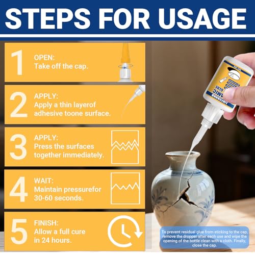 Super Glue for Ceramic Repair 30g, Porcelain Adhesive Waterproof - style: Ceramic