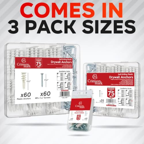 120PCS #8 Self Drilling Drywall Anchors and Screws Assortment Kit
