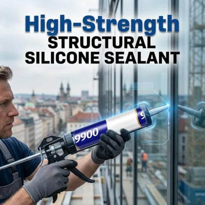 9900 Sealant Waterproof, Silicon Waterproof Sealant, Permanent Solution for Roof & Wall Cracks, Outdoor Water Proof Exterior Sealants Heat Resistant, Tear and Stretch Resistance