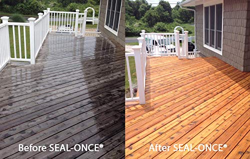 Seal-Once Nano+Poly Wood Sealer and Waterproofer, Brown, 1 Gallon - color: Brown, size: 1 Gallon