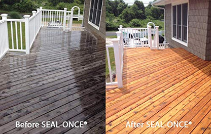 Seal-Once Nano+Poly Wood Sealer and Waterproofer, Mahogany, 1 Gallon - color: Mahogany, size: 1 Gallon