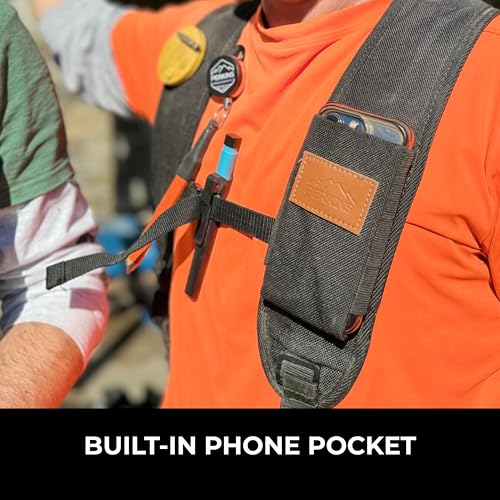 Perkins Builder Brothers Essential Tool Belt Set With Suspenders, Ideal for Framers, Carpenters and Contractors, Medium Size, Black - size: Medium