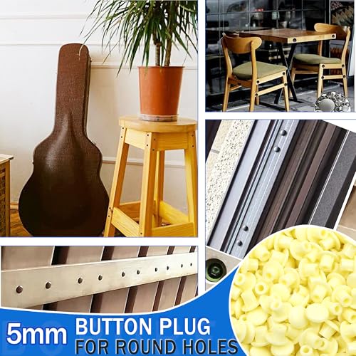 300Pcs 3/16 Inch Plastic Hole Plugs - color: Yellow, size: 300pcs*0.19"(5mm)