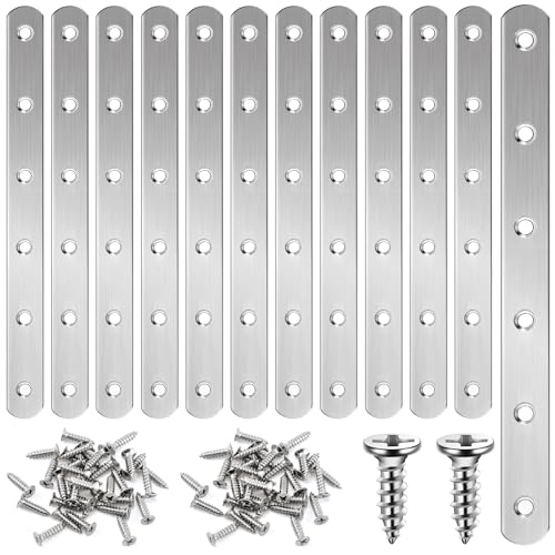 Zonon 20 Pcs Silver Flat Mending Plate 6" Stainless Steel Bracket - color: Silver, size: 6 Inch