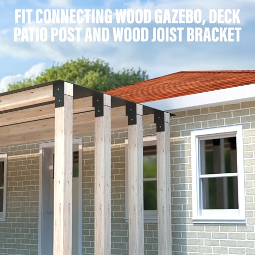 2 Pack 6x6 Heavy Duty End Post Cap Tie Bracket for Gazebo, Deck - size: End 6"x6"(Actual 5.5"x5.5")