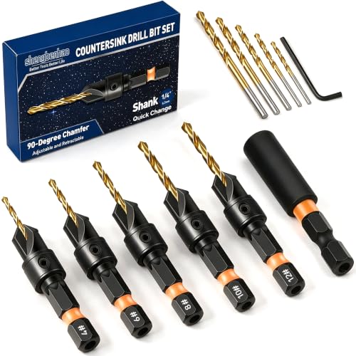 shengbenhao Countersink Drill Bit Set, 12 PCS Counter Sink Drill Bits - style: #4#6#8#10#12