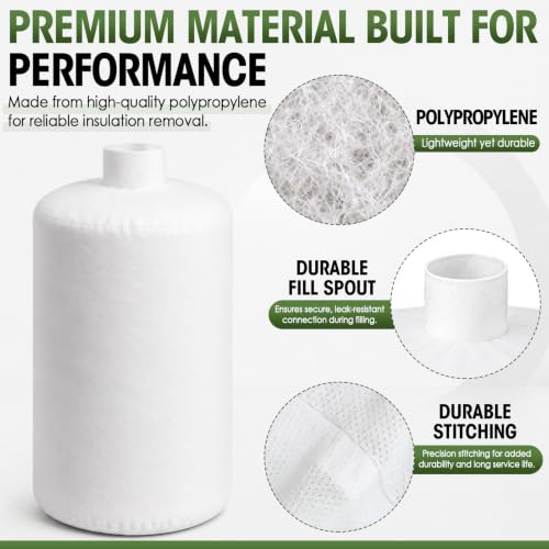 Pangda 10 Pack Insulation Removal Vacuum Bags Heavy Duty 75 Cu ft,White - color: White