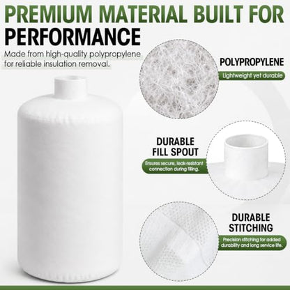 Pangda 10 Pack Insulation Removal Vacuum Bags Heavy Duty 75 Cu ft,White - color: White