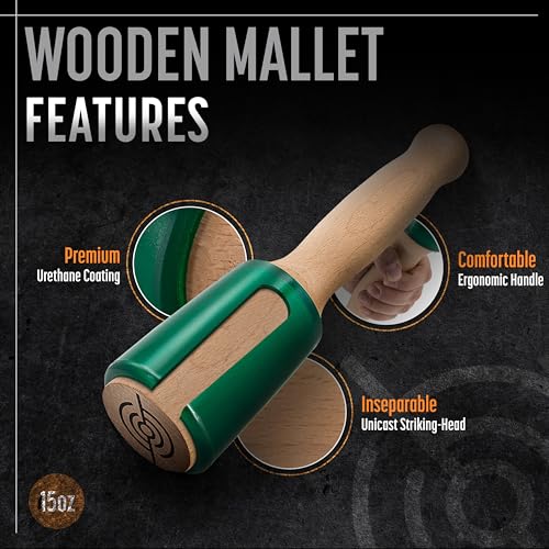 Schaaf Wood Carving Tools 15 oz Woodworking Mallet for Chisels & Gouges - color: Green