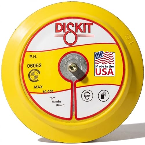 Pro Series 6 Inch Replacement Sanding Pads for Pneumatic/Air Sanders, 5/16"-24 Male, PSA, Firm Foam Backing Pad w/Magnesium Hub, 0 Holes, Flex Profile – Made in USA (PN 06052) - size: 5/16" – 24 (Male)