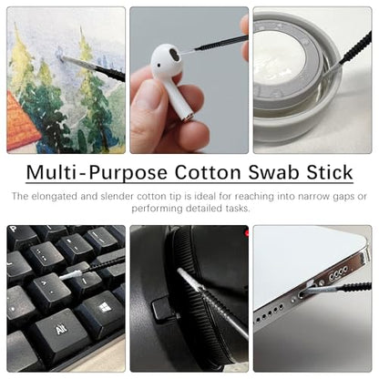 200PCS Disposable Micro Applicator Brushes – Mini Precision Swabs for Eyelash Extensions, Glue Removal, Makeup, Nail Art & Cleaning (Black)