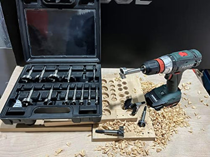 Forstner Bit Set 16Pcs Hex Shank, Wood Drill Bits Set with Multi Sided Shank - style: 16PCS