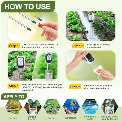 Moisture Meter for Plants,7-in-1 Digital Soil Tester Kit