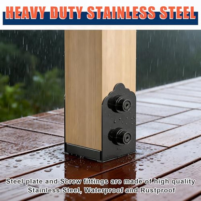 4x4 Post Base, 4Pcs Stainless Steel Adjustable Post Anchor Bracket - size: 4x4