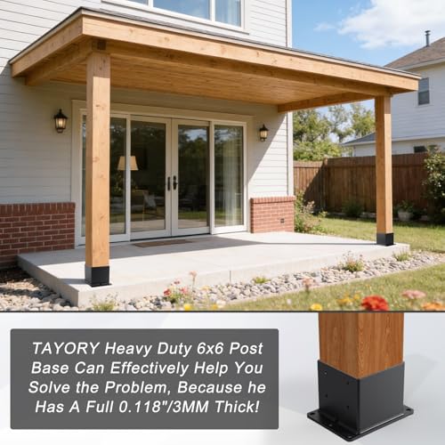 Heavy Duty 6x6 Post Base 2 Pcs Thickness: 0.118“/3MM - size: 6x6