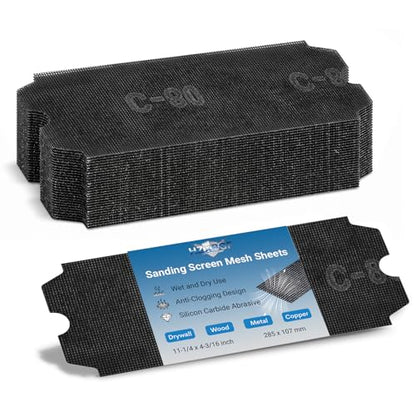 20Pcs 4-3/16"x11-1/4 Drywall Sanding Screen, 80 Grit Mesh Sandpaper - style: 80 Grit 20 PCS