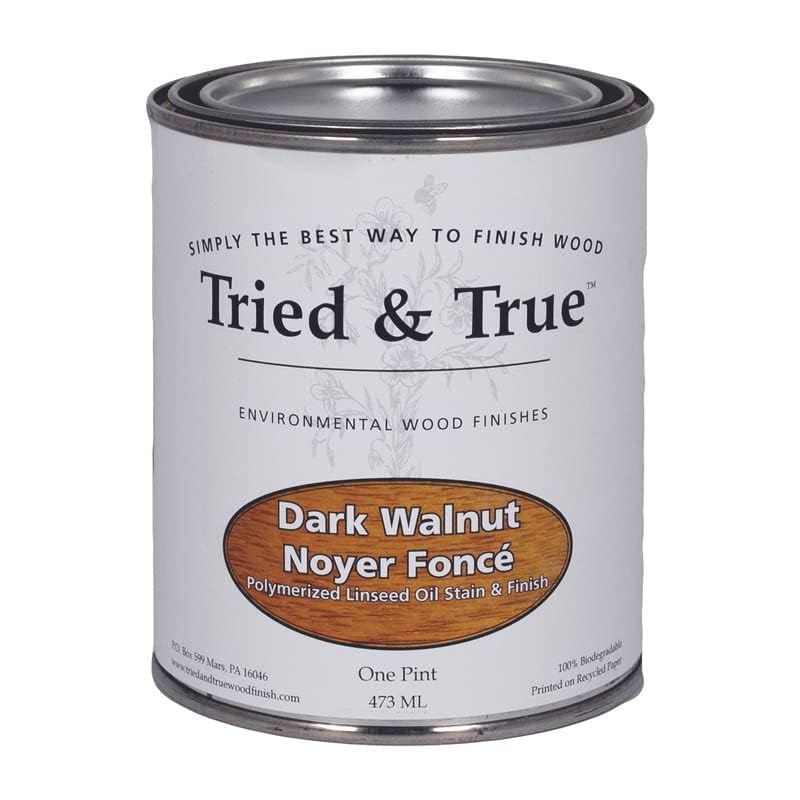 Tried & True Dark Walnut Stain & Finish, Pint - color: Dark Walnut, size: Pint