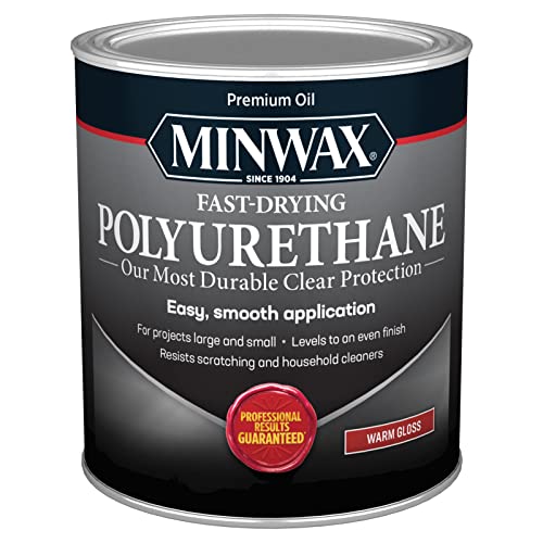 Minwax Fast Drying Polyurethane Protective Wood Finish, Clear Gloss, 1 Quart - size: Quart