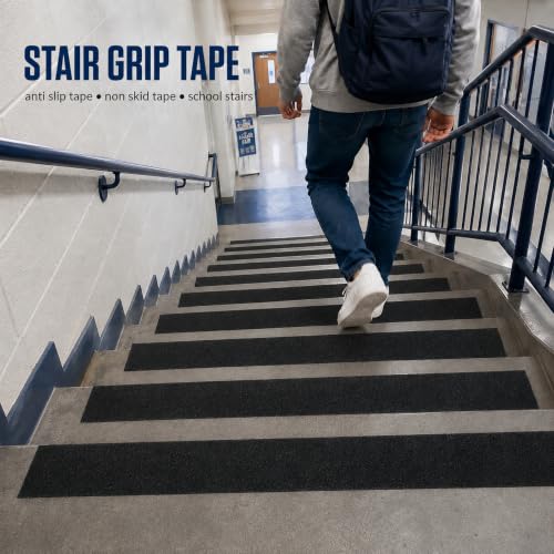 2" x 35' Heavy Duty Anti Slip Traction Tape, Waterproof High Grip Non Skid Strips for Indoor Outdoor Steps, Stairs, Ramps, Pool Decks and Garage - size: 2"×35FT