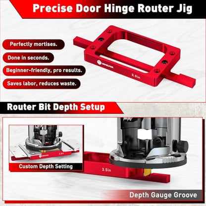 3-1/2" Fixed Size Door Hinge Jig for Door and Jamb, Aluminum Alloy - size: 3.5 in with Door Lock Kit